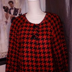 INC. Red and Black Houndstooth Jacket